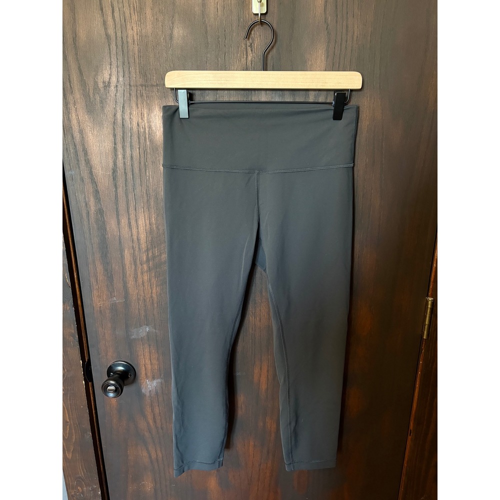Lululemon Wunder Train High Rise Crop Leggings Dark Gray Size 10
